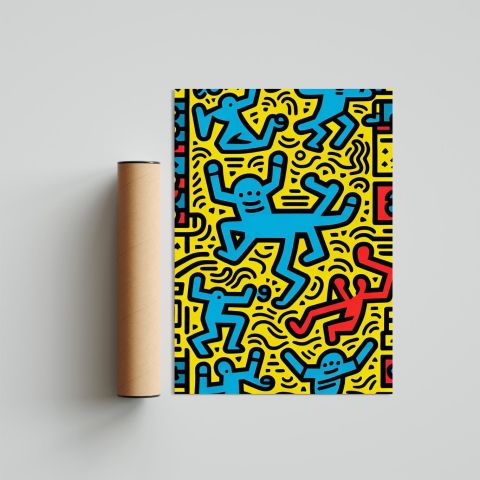 Keith Haring Style Minimal D23 Poster Tablo