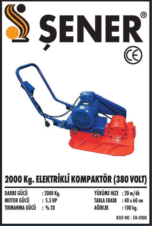 2000 KG. Elektrikli Kompaktör 380V