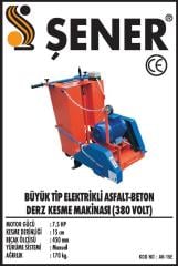 15 cm. Elektrikli Asfalt Beton Kesme Makinası 380v