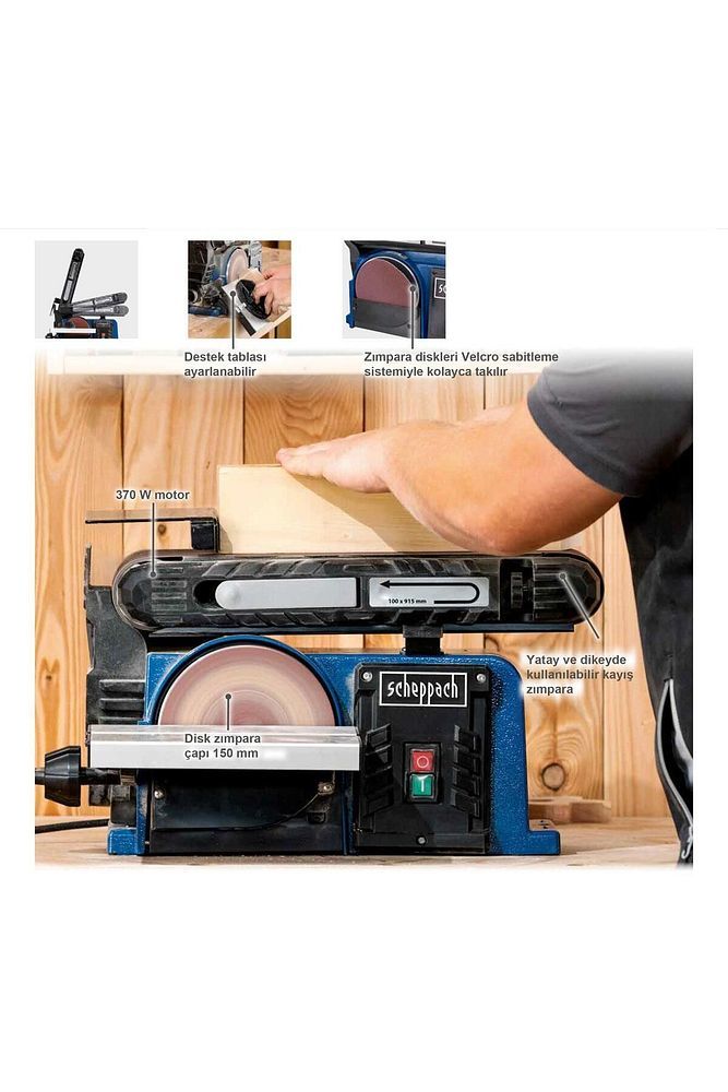 Scheppach BTS900 Bant ve Disk Zımpara Makinesi