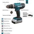 Makita HP488D002 Hammer Drill and Screwdriver 18V 1.5AH Dual Battery