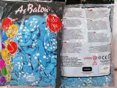 12''PUANTİYELİ MAVİ BASKILI BALON (AS BALON)