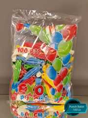 PUNCH LASTİKLİ BALON 100'LÜ
