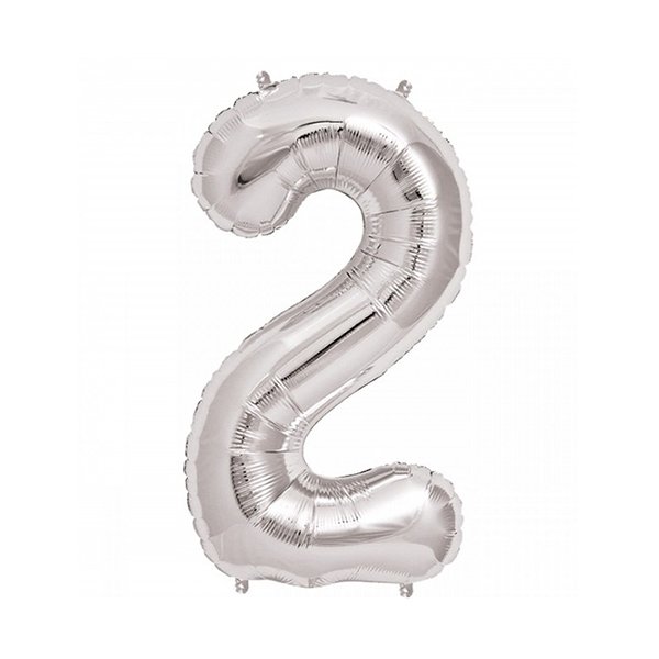 2- HARF 40 İNC GÜMÜŞ RENK BALON 100 CM