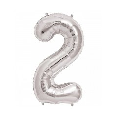 2- HARF 40 İNC GÜMÜŞ RENK BALON 100 CM