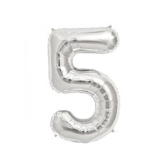 5- HARF 40 İNC GÜMÜŞ RENK BALON 100 CM