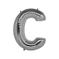 C- HARF 40 İNC GÜMÜŞ RENK BALON 100 CM