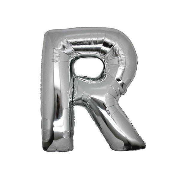 R- HARF 40 İNC GÜMÜŞ RENK BALON 100 CM