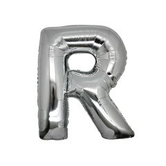 R- HARF 40 İNC GÜMÜŞ RENK BALON 100 CM