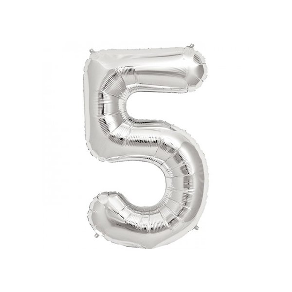 5- HARF 16 İNC GÜMÜŞ RENK BALON 36 CM