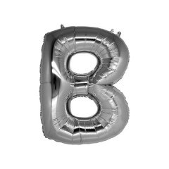 B- HARF 16 İNC GÜMÜŞ RENK BALON 36 CM