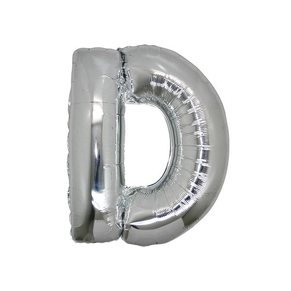 D- HARF 16 İNC GÜMÜŞ RENK BALON 36 CM
