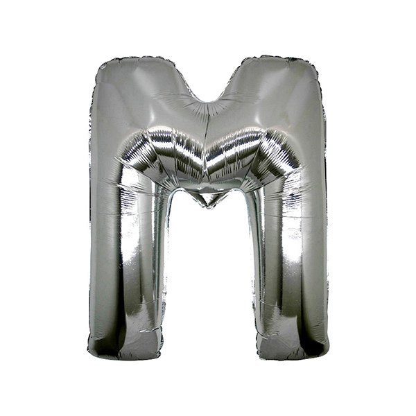M- HARF 16 İNC GÜMÜŞ RENK BALON 36 CM