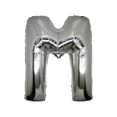 M- HARF 16 İNC GÜMÜŞ RENK BALON 36 CM