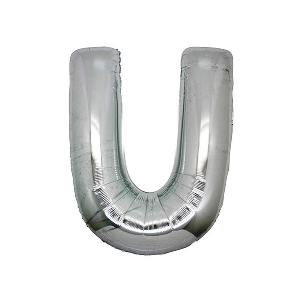 U- HARF 16 İNC GÜMÜŞ RENK BALON 36 CM