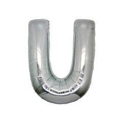U- HARF 16 İNC GÜMÜŞ RENK BALON 36 CM