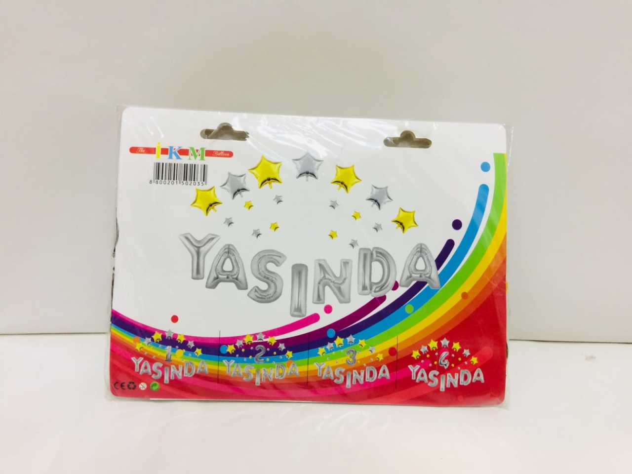 YILDIZLI YAŞINDA GÜMÜŞ SET BALON