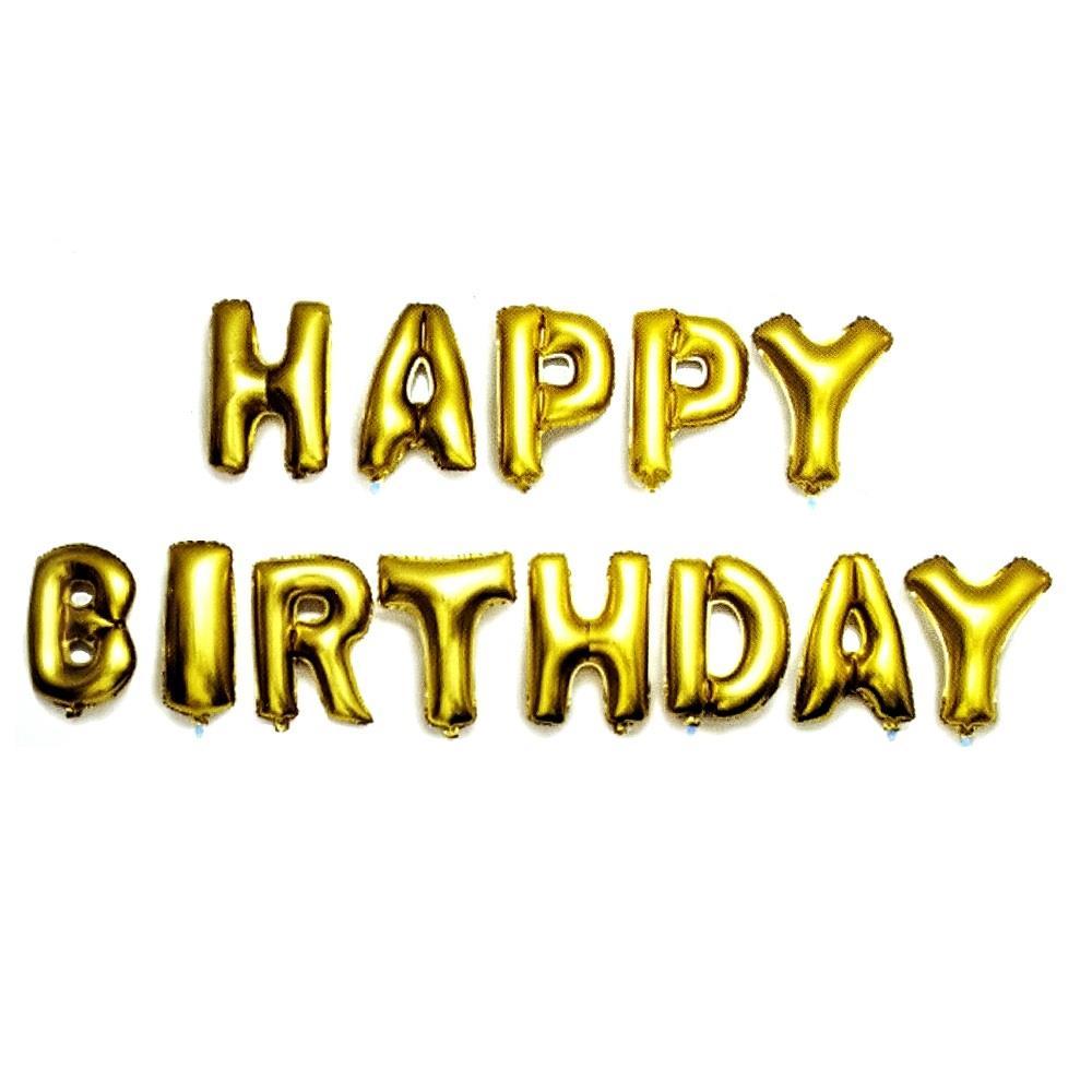 HAPPY BIRTHDAY GOLD SET BALON