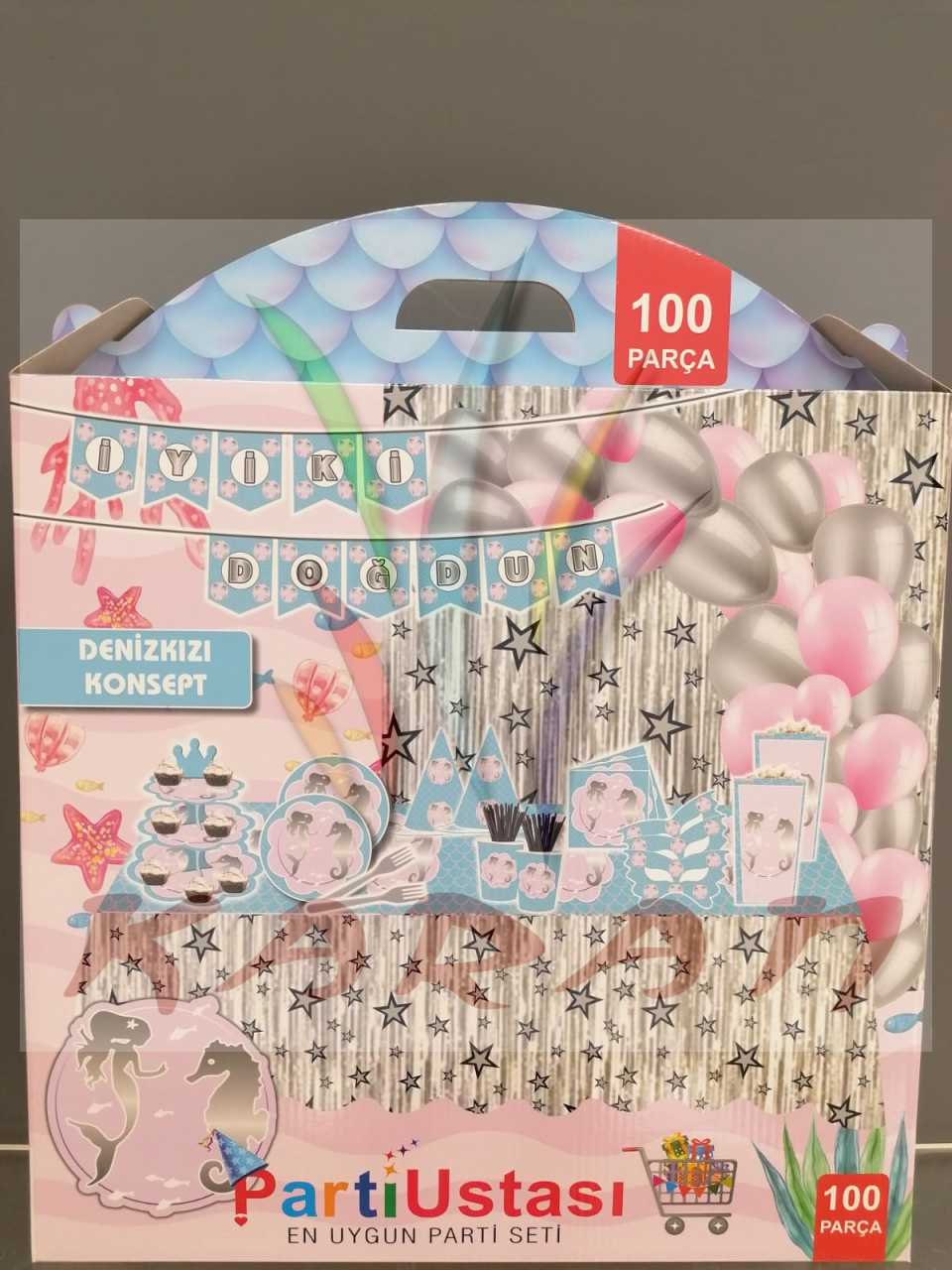 DENİZ KIZI KONSEPT PARTİ SETİ 100 PARÇA