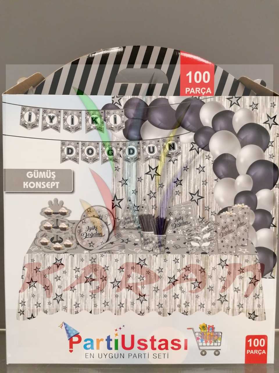 GÜMÜŞ KONSEPT PARTİ SETİ 100 PARÇA