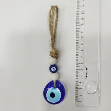 Mini İpli Beyaz Nazar Boncuğu