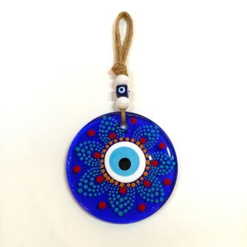Desenli Nazar Boncuğu No:7 Cam 15 cm