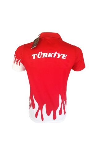 Uhlsport Türkiye Alev Desenli Polo Tişört Kırmızı
