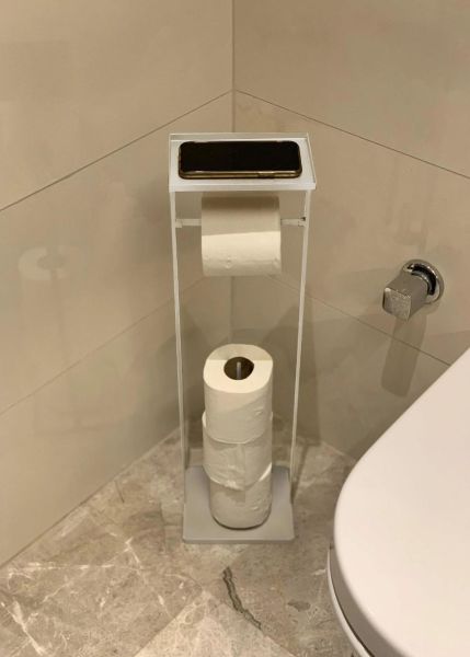 The Mia Tepsili Tuvalet Kağıdı Stand Beyaz 54x15x12 cm
