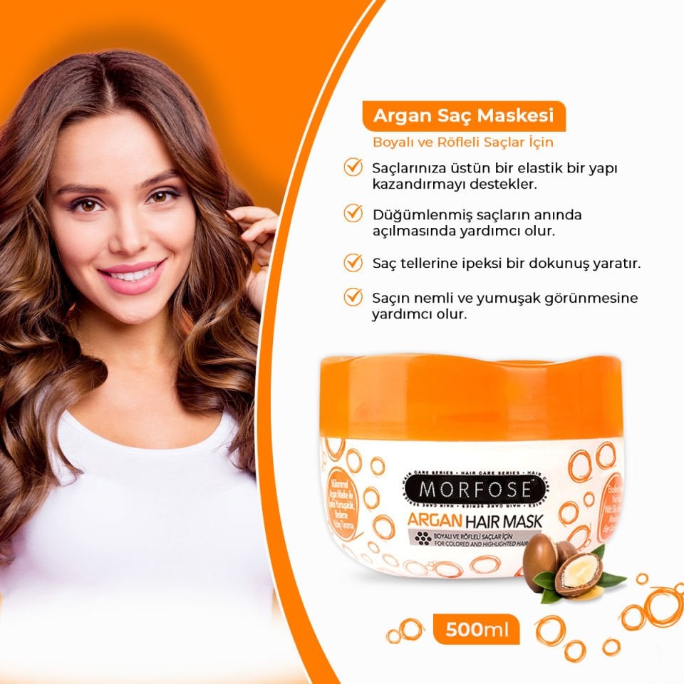 MORFOSE SAÇ MASKESİ ARGAN 500 ML