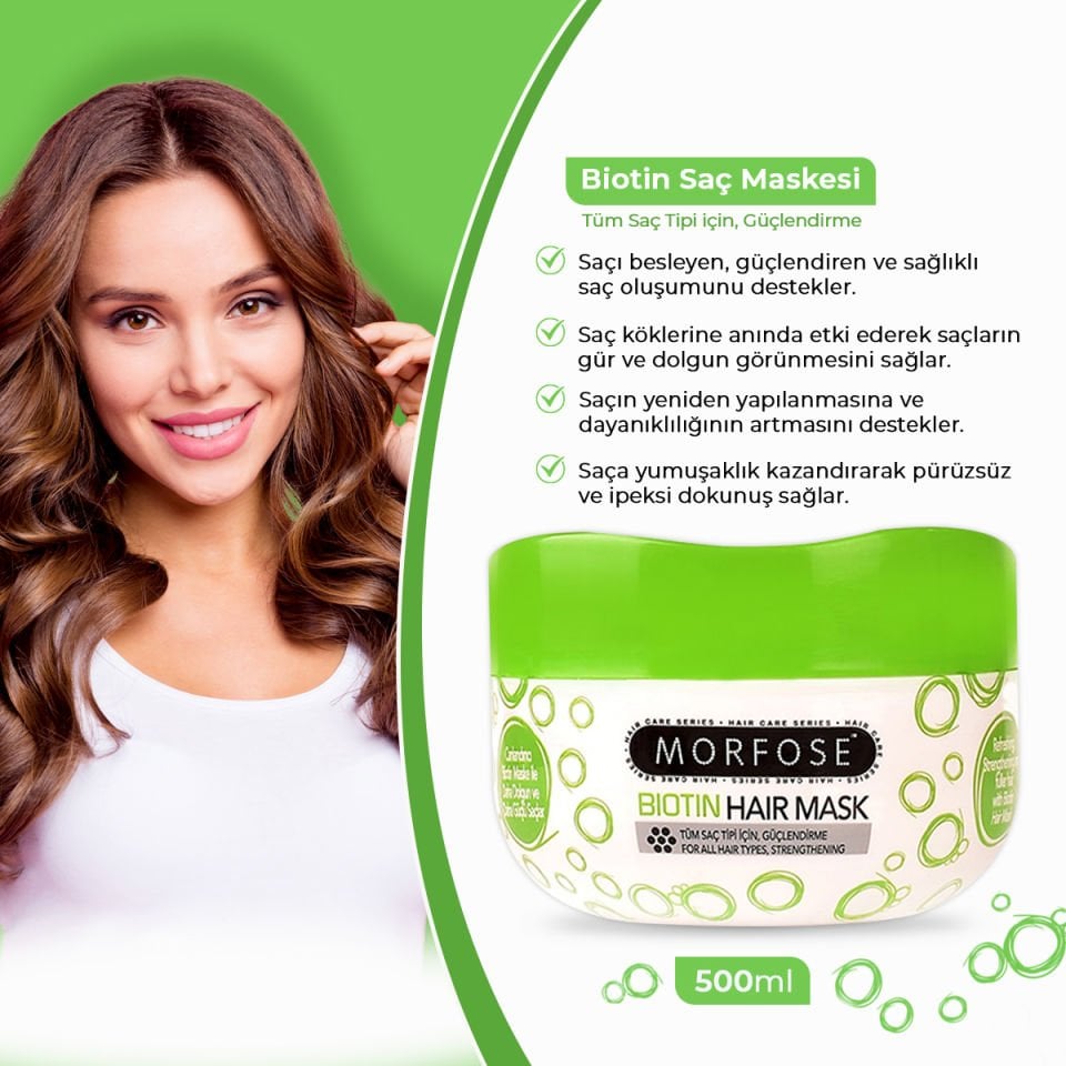 MORFOSE SAÇ MASKESİ BİYOTİN 500 ML
