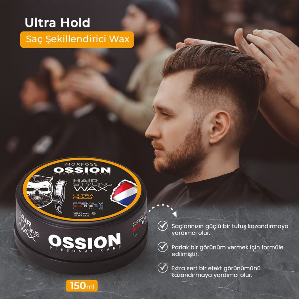 OSSION PREMIUM BARBER LINE WAX JEL ULTRA HOLD 150ML
