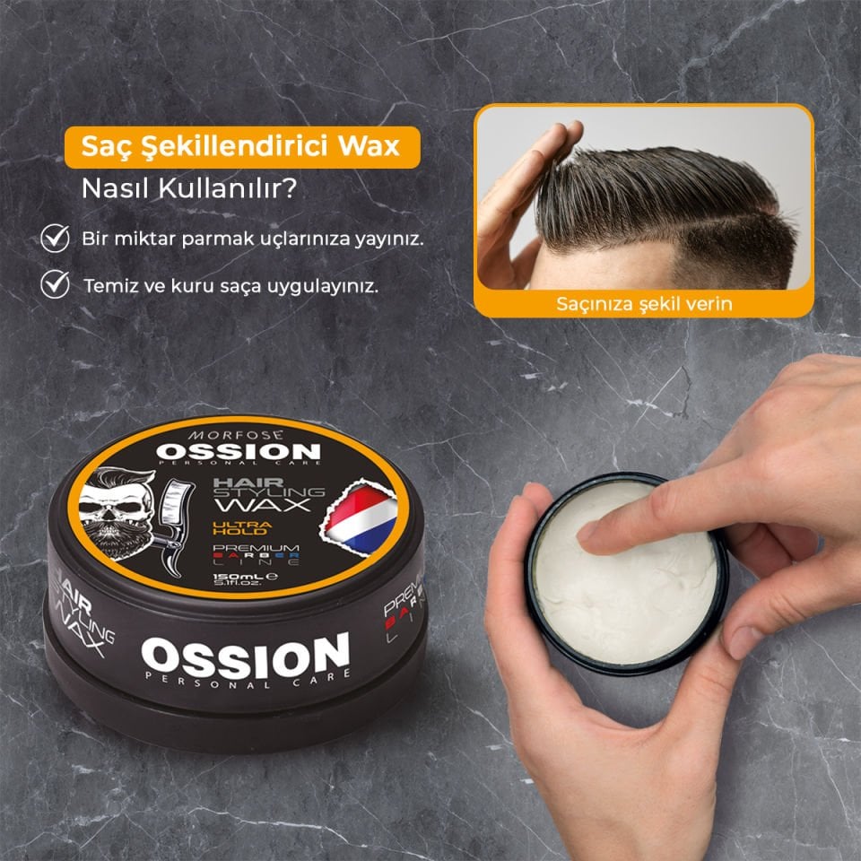 OSSION PREMIUM BARBER LINE WAX JEL ULTRA HOLD 150ML