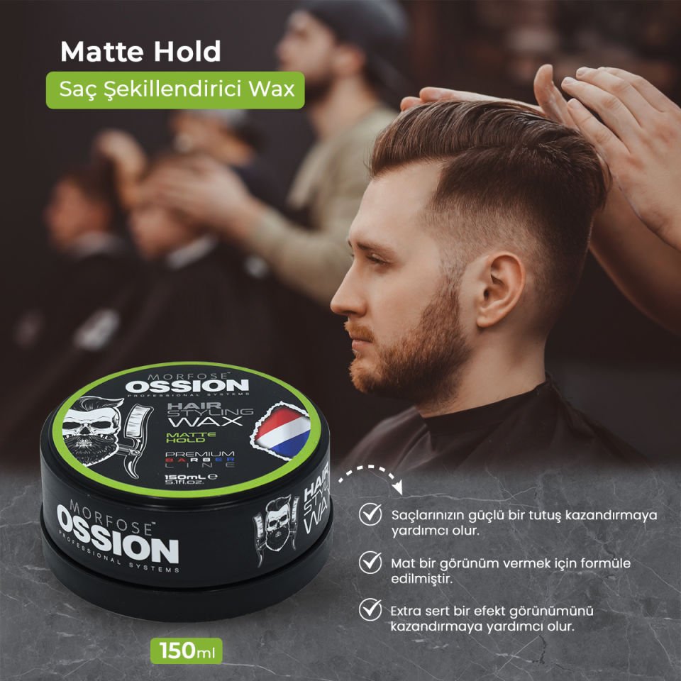 OSSION PREMIUM BARBER LINE WAX MAT HOLD 150ML