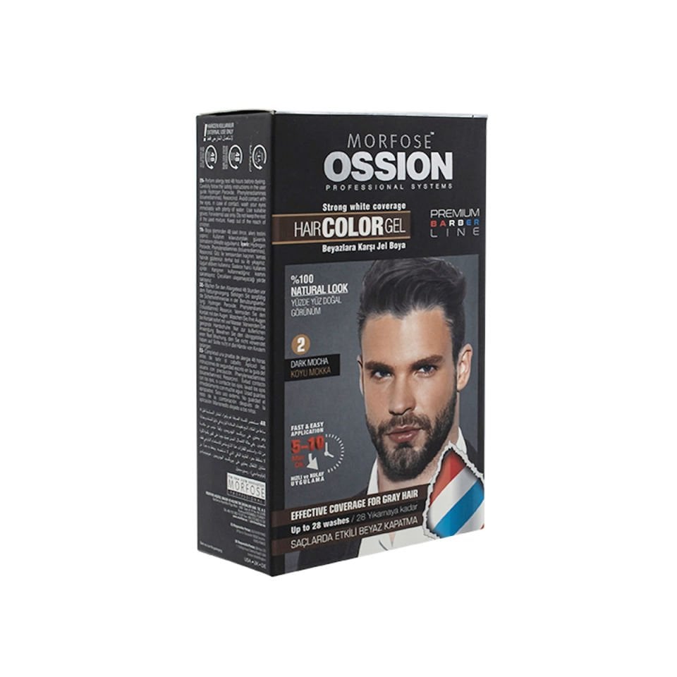 OSSION PR.BARBER ERKEK SAÇ JEL BOYA KOYU MOKKA NO:2 KIT 40 ML