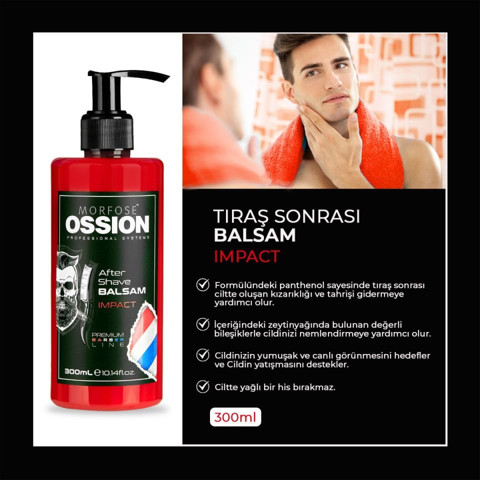 OSSION PREMIUM  BARBER LINE TIRAŞ SONRASI BALSAM IMPACT 300 ML