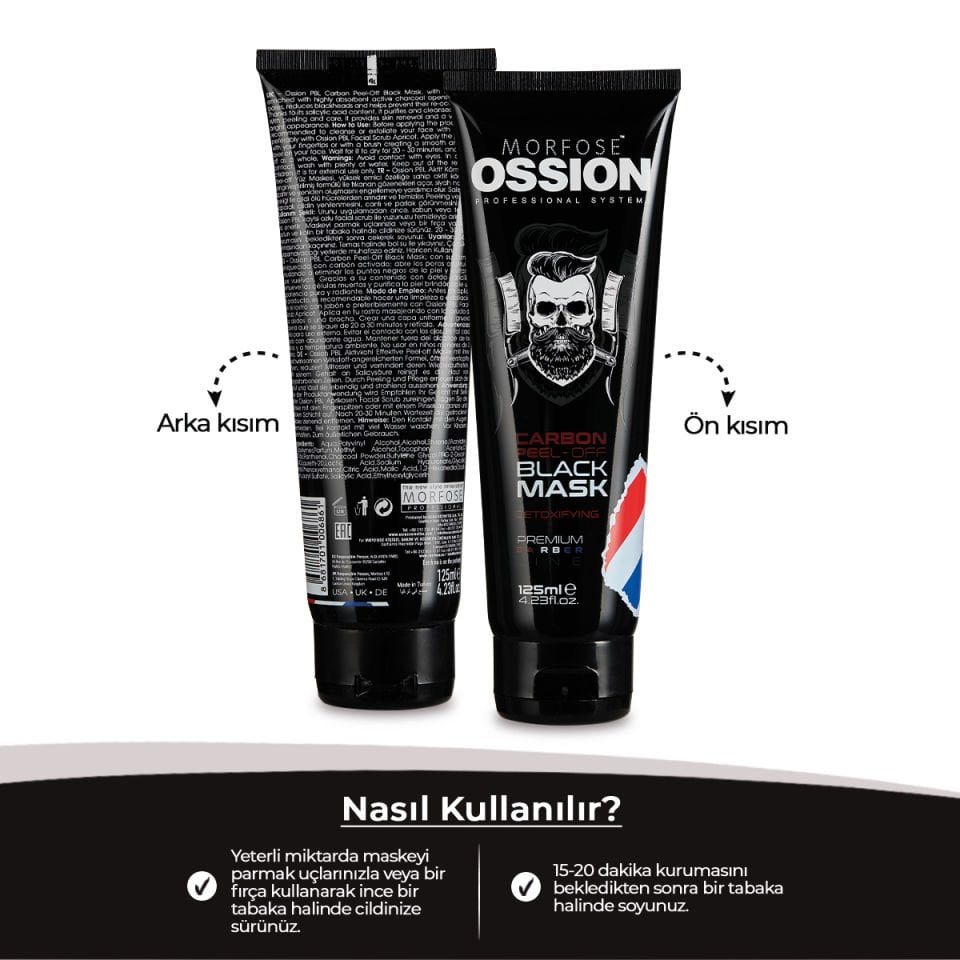 OSSION PREMIUM BARBER PEEL OFF BLACK MASK