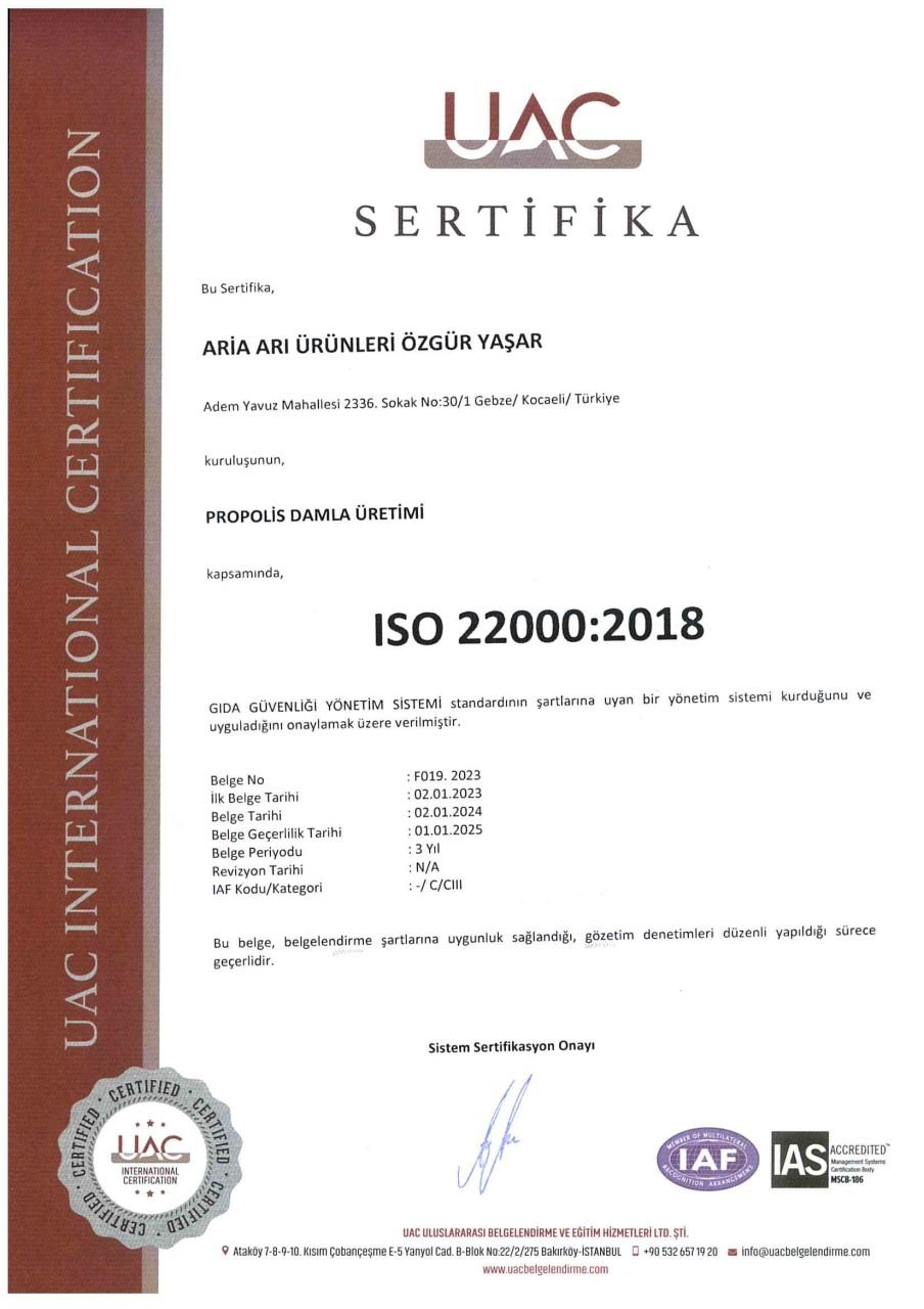 ISO 22000 Gıda Güvenliği Standartı Sertifikası