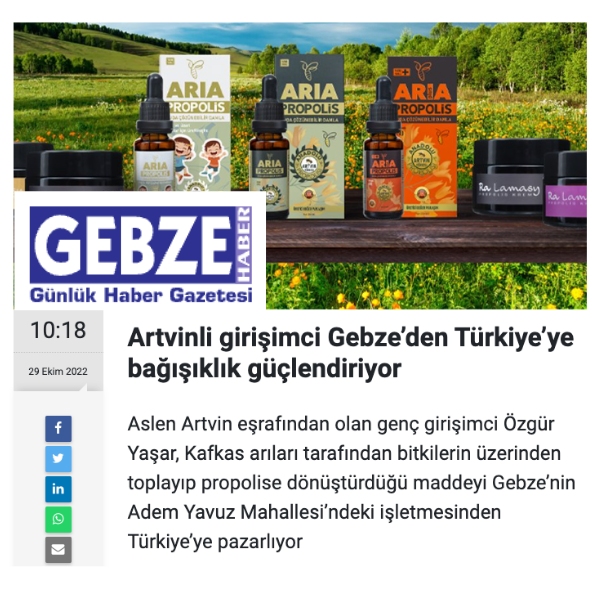 Artvinli girişimci Gebze’den Türkiye’ye bağışıklık güçlendiriyor