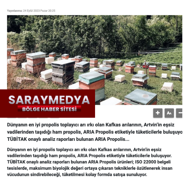 Dünyanın en kaliteli propolislerinden olan Kafkas propolisinden üretilen Aria Propolis tüketicilerle buluşuyor.