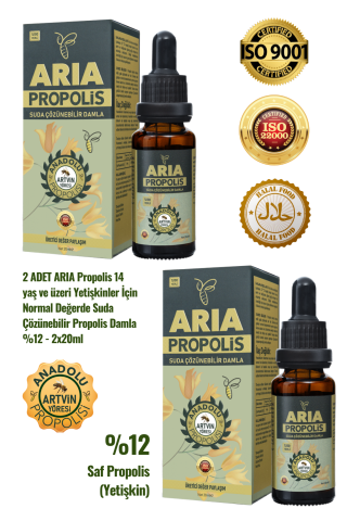 2 Adet Yetişkinler İçin Suda Çözünebilir Normal Değerde Propolis Damla %12 - 2x20ml