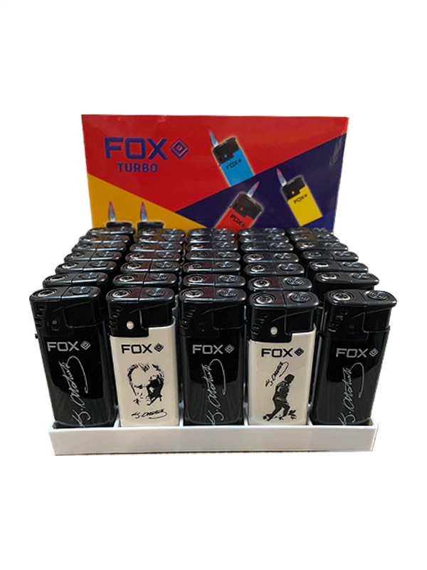 FOX ATATÜRK DESENLİ MANYETOLU RÜZGAR ÇAKMAĞI 40 ADET