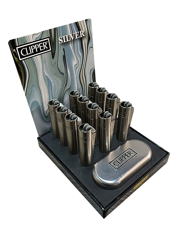 CLİPPER SİLVER METAL - TAŞLI ÇAKMAK 12 ADET
