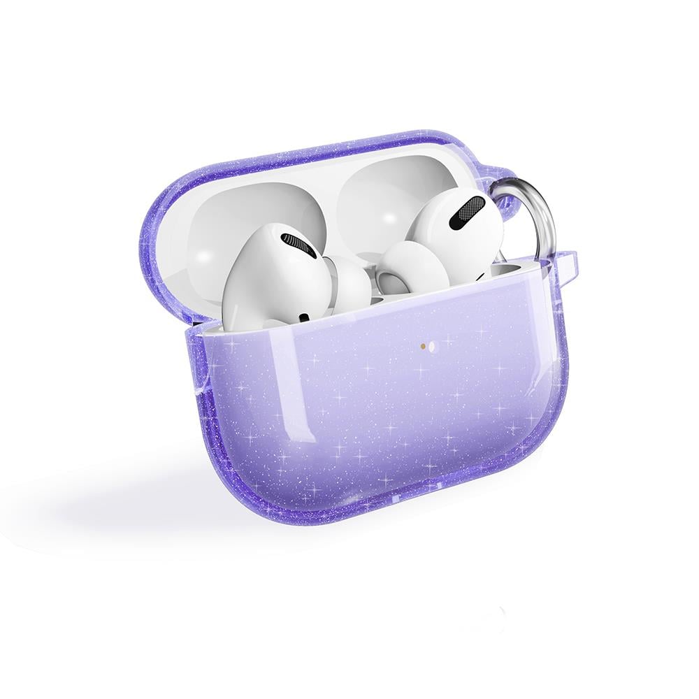 Airpods Pro 2. Nesil Uyumlu Simli Kılıf Sert Silikon Kapak Parlak Görünümlü Saydam Yapı