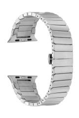 Apple Watch 8 41 mm uyumlu Metal Kordon Baklalı Model Bilezik Paslanmaz Çelik Kayış