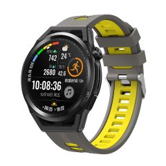 Samsung Galaxy Watch 5 40 / 44 mm Uyumlu Silikon Kordon Çizgili Spor Tasarım Delikli Kayış
