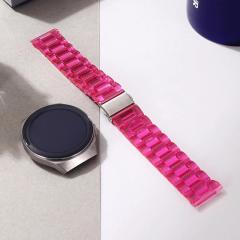 Samsung Galaxy Watch Active Uyumlu Kordon Renkli Şeffaf Kayış Plastik Kordon