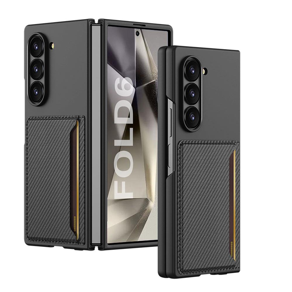 Samsung Galaxy Z Fold 6 uyumlu Kartlıklı Kılıf Kamera Korumalı Premium Kapak Mat Tasarım