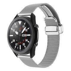 Huawei Watch 4 / Watch 4 Pro Uyumlu Hasır Metal Kordon Magnetik D Tokalı Tel Örgü Kayış Mıknatıslı