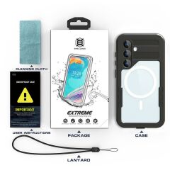 Samsung Galaxy S24 Plus uyumlu Su Geçirmez Kılıf MagSafe IP68 Waterproof Anti Shock Anti Dust Kapak