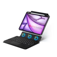 iPad Air 11 M2 2024 Air 6. Nesil Uyumlu Klavyeli Kılıf Standlı Bluetooth Klavye Trackpad Keyboard